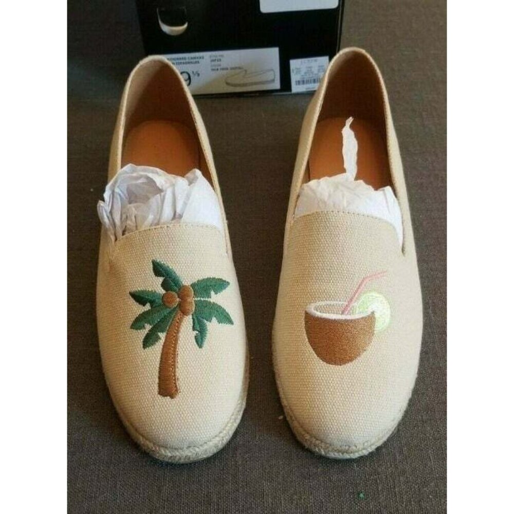 NIB J. Crew Embroidered Canvas Slip-Ons